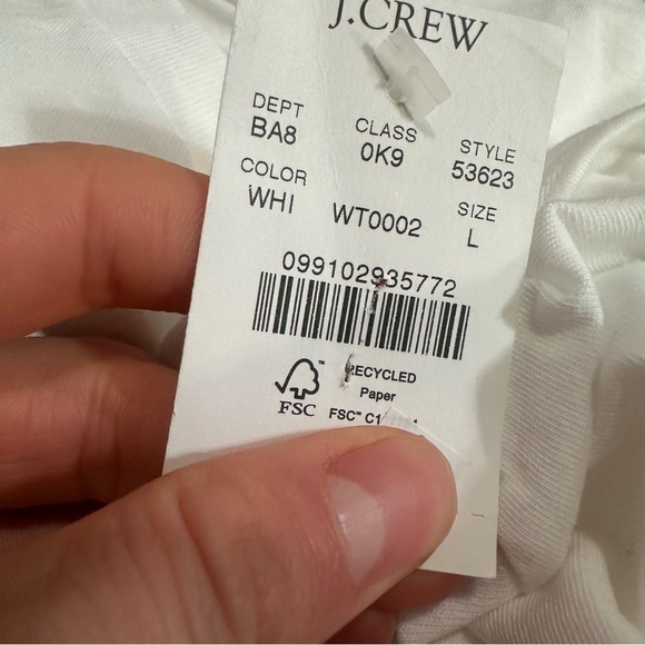 J crew washed jersey pocket tee for men in white short sleeves - Picture 3 of 3